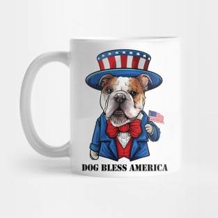 Bulldog Dog Bless America Mug